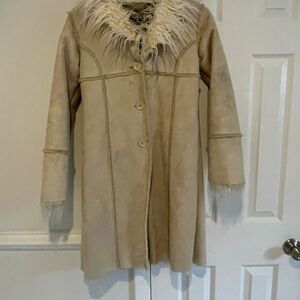 Blanc Noir Faux Fur Vintage Penny Lane Coat Jacket Hippie Y2K 90’s